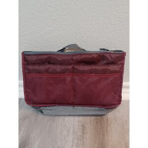 VERCORD Burgundy Multi-Pocket Purse Organizer Insert